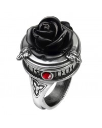 Sub Rosa Black Rose Gothic Poison Ring