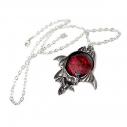 Blood Moon Pewter Bat Necklace