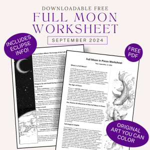 Full Moon in Pisces Eclipse Free Worksheet - Sept 2024