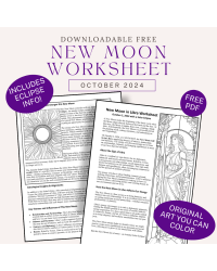 New Moon in Libra Eclipse Free Worksheet - October 2024