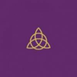 Triquetra Triple Goddess Embroidered Purple Velvet Cloth