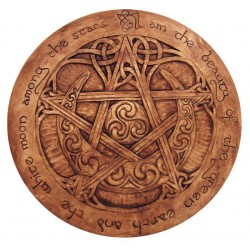 Crescent Moon Large Pentacle Wall Plaque