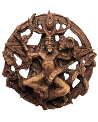 Cernunnos Horned God Celtic Pentacle Round Wall Plaque