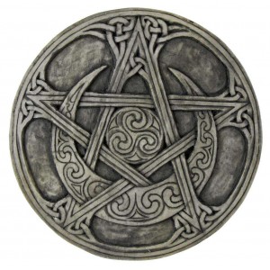 Crescent Moon Small Pentacle Wall Plaque