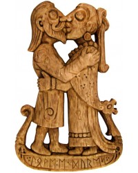 Viking Kiss Wood Finish Plaque