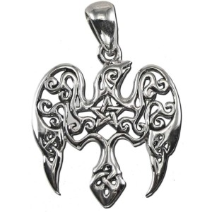 Raven Pentacle Sterling Silver Small Morrigan Pendant