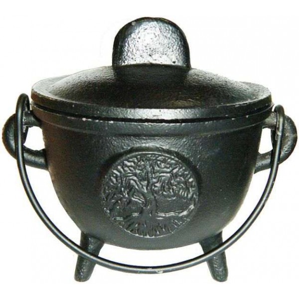 Tree of Life Cast Iron 4.5 Inch Witches Cauldron