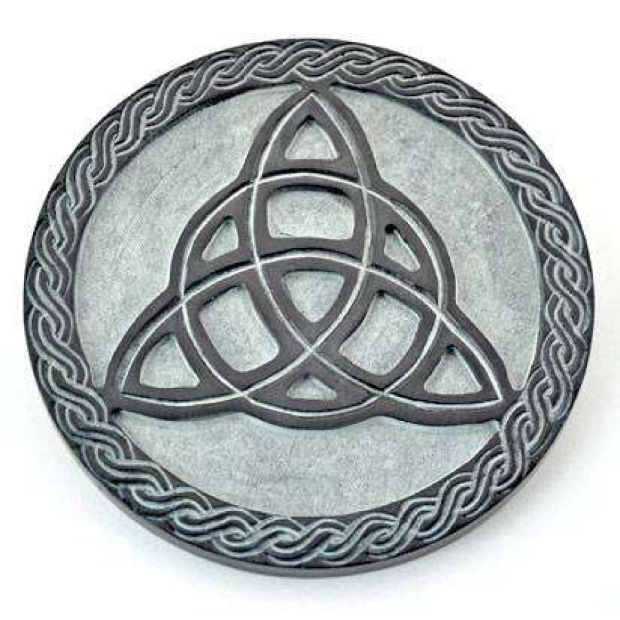 Triquetra Green Stone Altar Paten Tile