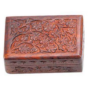 Floral Carved Wooden 6 Inch Box