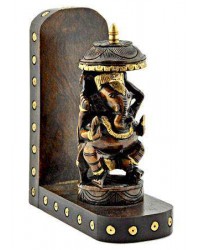 Lord Ganesh Carved Wood Wall Altar