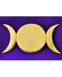 Triple Moon Wood Wall Plaque