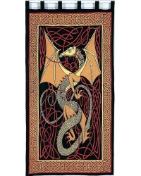 Celtic English Dragon Curtain - Red