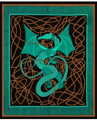 Celtic English Dragon Tapestry - Full Size Green