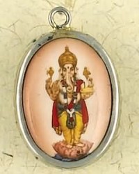 Dancing Ganesha Hindu Ceramic Necklace