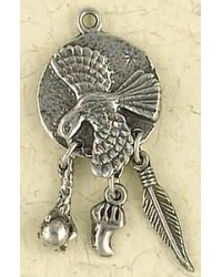 Hawk Animal Spirit Pewter Necklace