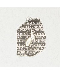 Bastet Egyptian Hieroglyphic Tablet Pewter Necklace