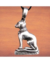 Bastet Egyptian Goddess Pewter Necklace