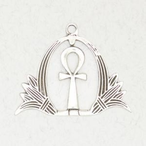 Ankh and Lotus Pewter Egyptian Necklace