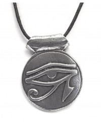 Eye of Horus Disk Pewter Necklace