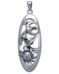 Celestial Sterling Silver Oval Pendant