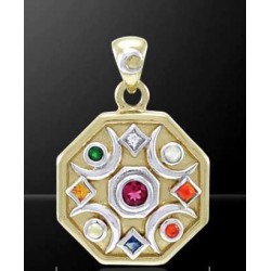 Chandra Moon Gemstone Gold Plated Pendant