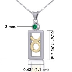 Taurus Pendant with Emerald Jewelry Set