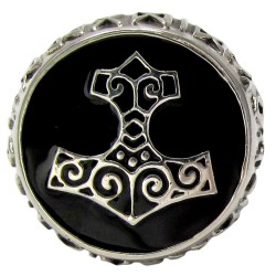 Thor Hammer Sterling Silver Signet Ring