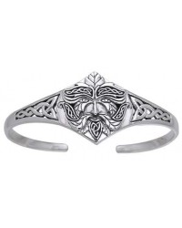 Green Man Sterling Silver Cuff Bracelet