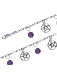 Pentacle and Gemstone Charm Bracelet