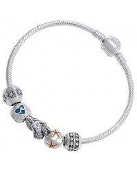 Mermaid Sea Goddess Sterling Silver Bead Bracelet