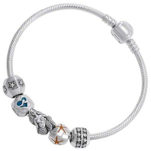 Mermaid Sea Goddess Sterling Silver Bead Bracelet