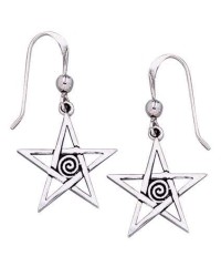 Spiral Pentacle Earrings