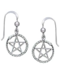 Ouroborus Snake of Rebirth Pentacle Earrings