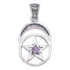 Gemstone Sterling Silver Pentagram Pendant