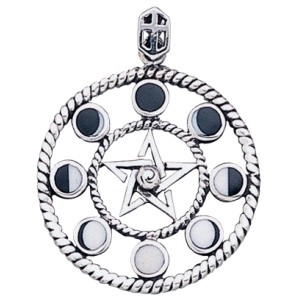 Magick Moon Phases Pendant in Sterling Silver