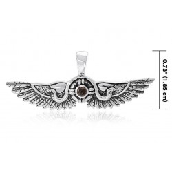 Egyptian Wings Pendant with Garnet Gemstone