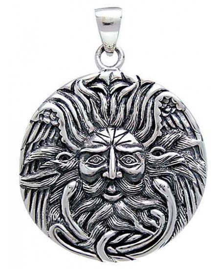 Belenos Sun God Disk Pendant in Sterling Silver