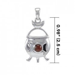 Witches Cauldron Silver & Garnet Pendant