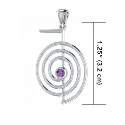 Cho Ku Ray Reiki Silver Pendant with Amethyst Gem