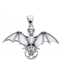 Bat Pentacle Sterling Silver Pendant