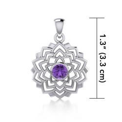 Sahasrara Crown Chakra Silver and Amethyst Pendant