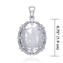 Dragon Clear Quartz Crystal Sterling Silver Pendant