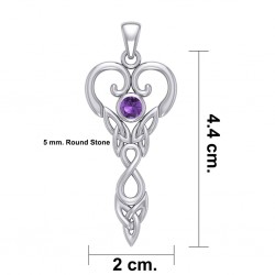 Celtic Infinity Goddess Pendant with Amethyst Birthstone