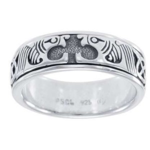 Celtic Animal Sterling Silver Fidget Spinner Ring