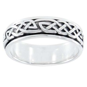 Celtic Knot Woven Sterling Silver Fidget Spinner Ring