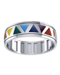 Rainbow Triangles Fidget Spinner Ring