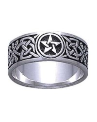 Celtic Knot Pentacle Band Ring