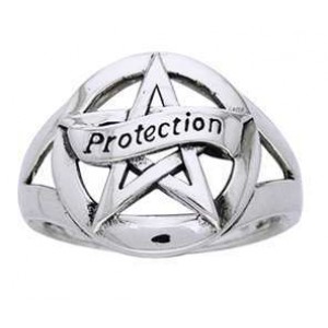 Protection Pentacle Sterling Silver Ring