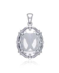 Angel Wings Natural Clear Quartz Pendant