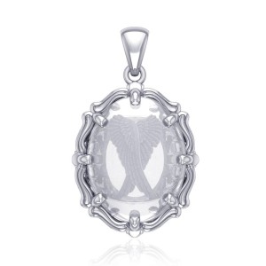 Angel Wings Natural Clear Quartz Pendant